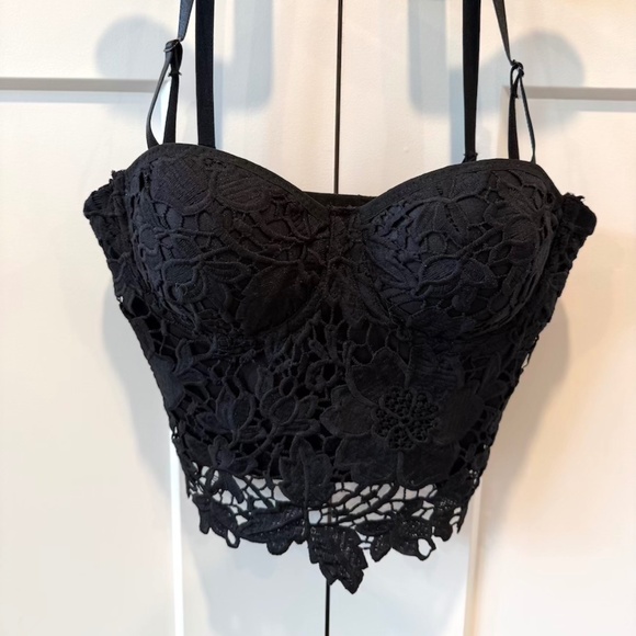 Lace Bustier Bra/Bralette Crop Top - Small (NWOT) - Picture 2 of 7